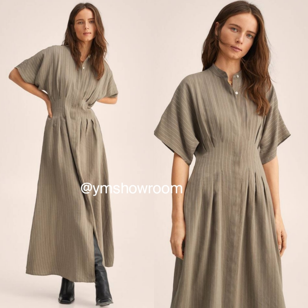 MANGO Linen blend maxi dress